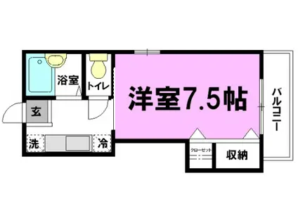 シージョイII(1K/1階)の間取り写真
