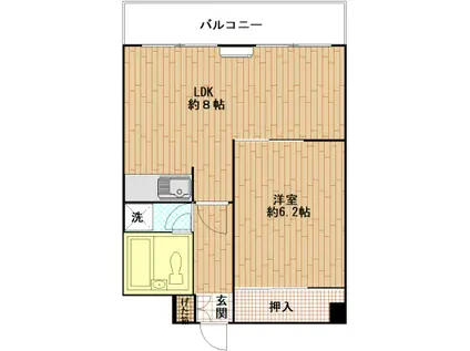 グランドメゾン新宿東(1LDK/6階)の間取り写真