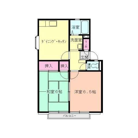 ファーストライフ板戸I(2DK/2階)の間取り写真