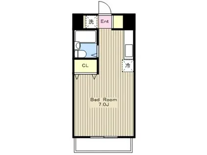エステートピア常盤(ワンルーム/2階)の間取り写真