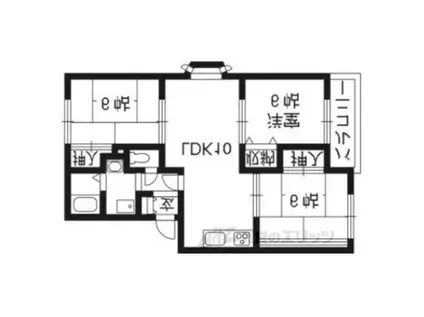 エミネンス西方(3LDK/1階)の間取り写真