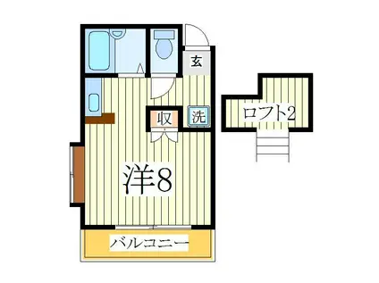 江戸川台カサベラ5番館(ワンルーム/2階)の間取り写真