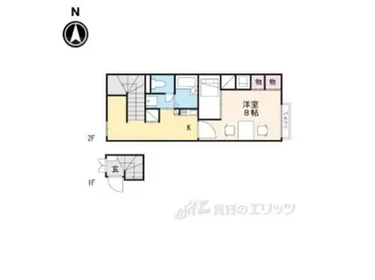 レオパレス藤の木Ⅰ(1K/2階)の間取り写真