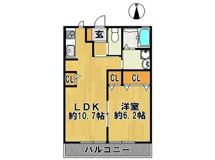 CEST MOI(1LDK/1階)の間取り写真