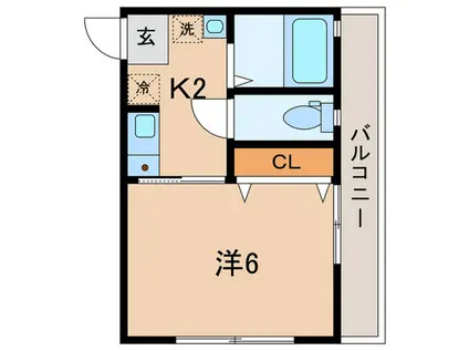ラペーシュ目黒本町(1K/2階)の間取り写真