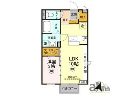 ハイツハピネス(1LDK/1階)の間取り写真