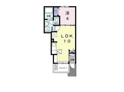 コンフォートヴィラ(1LDK/1階)の間取り写真