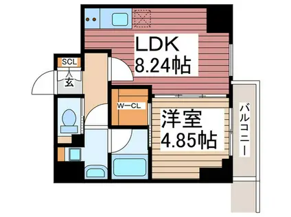 プレジオ西新井(1LDK/2階)の間取り写真