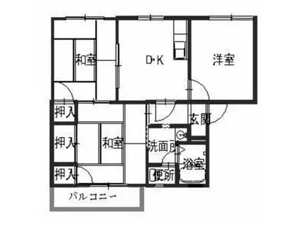 JAハイツかまえ(3DK/2階)の間取り写真