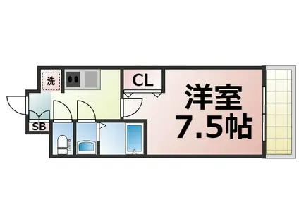 LUXE今里II(1K/13階)の間取り写真