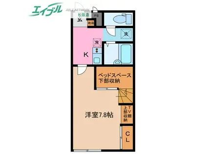 サンシャイン松阪スクエア(1K/1階)の間取り写真