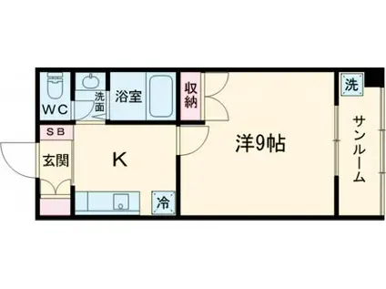 ニシダコーポ西ノ京(1K/2階)の間取り写真