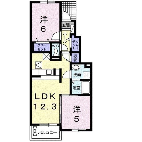 モデレートB(2LDK/1階)の間取り写真