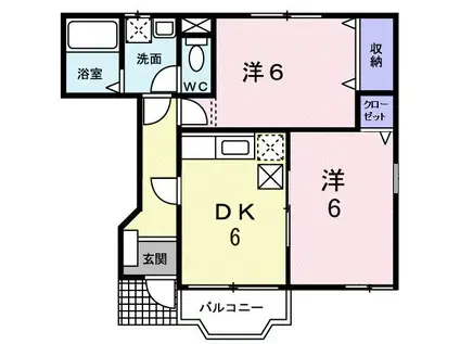 ブリーズ(2DK/1階)の間取り写真