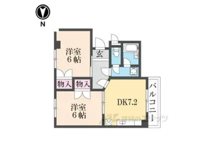 ハウスS&Y(2DK/2階)の間取り写真