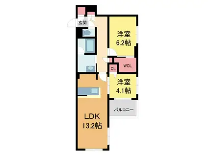 グランメゾン本山(2LDK/4階)の間取り写真