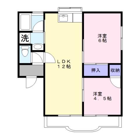 コンフォート(2LDK/1階)の間取り写真
