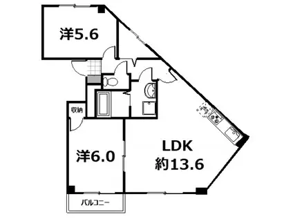 シャンデリ(2LDK/2階)の間取り写真
