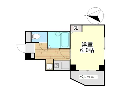 メゾンミュリエ灘(1K/4階)の間取り写真