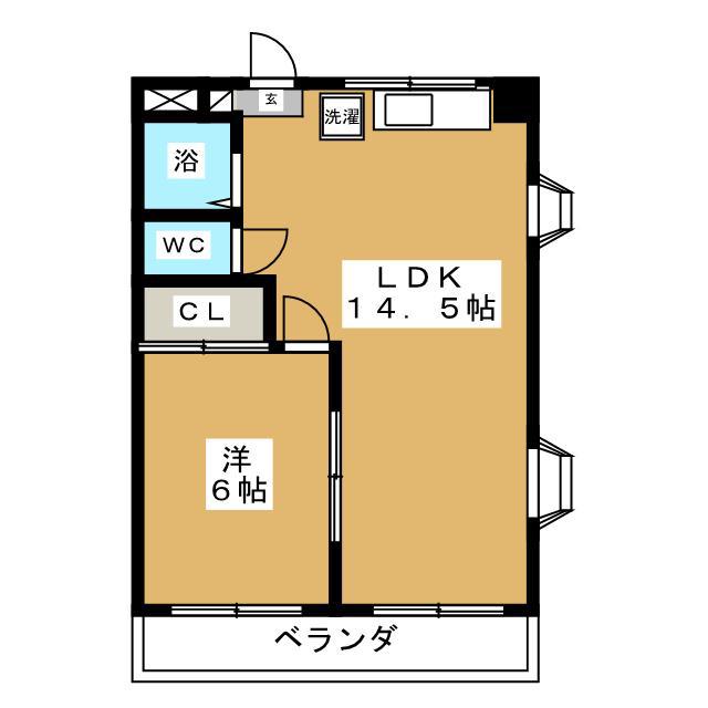 メゾンいしくら(1LDK/2階)の間取り写真