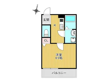 ブルーハイツ与野(ワンルーム/1階)の間取り写真