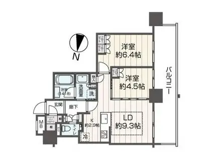 ザ・札幌タワーズ イーストタワー(2LDK/26階)の間取り写真