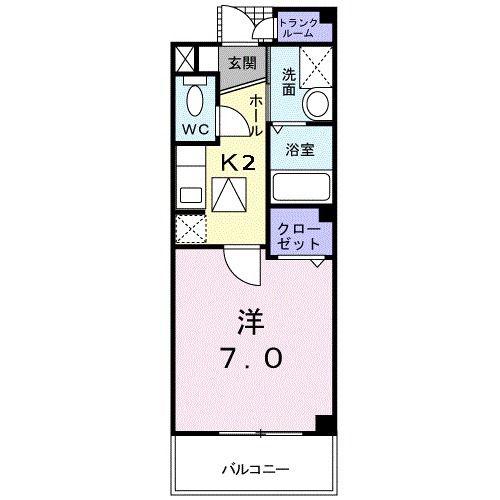 アビタシオン・M(1K/1階)の間取り写真