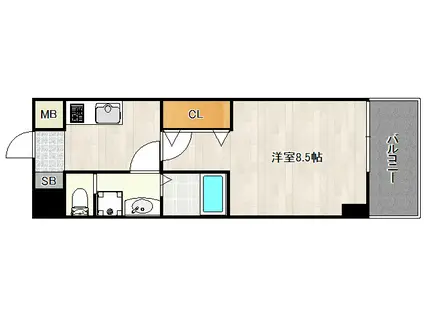 レクシア平野DUO(1K/6階)の間取り写真