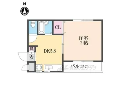 白崎ミニハウス(1DK/2階)の間取り写真