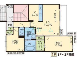 グラッド原木(2LDK/1階)の間取り写真