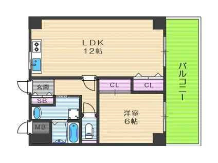 ロベリア弐番館(1LDK/7階)の間取り写真