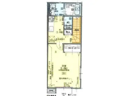グランソレイユ(1K/2階)の間取り写真