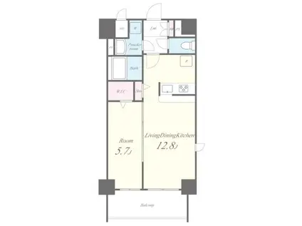 オ・ソレイユ 千葉(1LDK/4階)の間取り写真