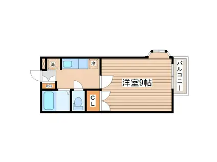 アドバンスK(1K/1階)の間取り写真