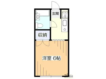 ルミネ河辺(1K/1階)の間取り写真