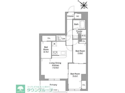コンフォリア・リヴ豊洲キャナル(3LDK/13階)の間取り写真