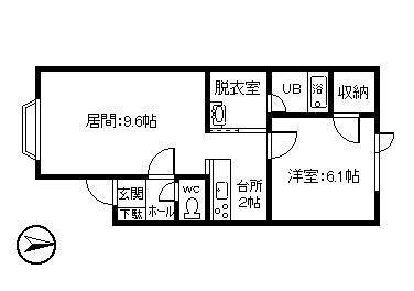 レーベン(1LDK/2階)の間取り写真