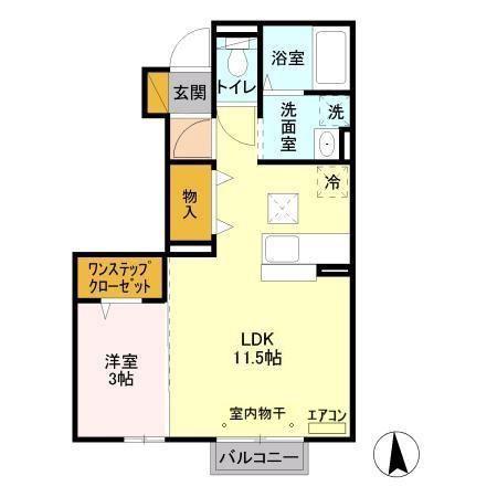 ディアーナIII(1LDK/1階)の間取り写真
