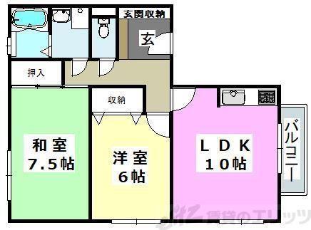 レオコート(2LDK/2階)の間取り写真
