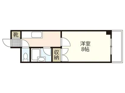 ボナハイツ川野(1K/2階)の間取り写真