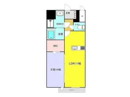 グレイスピア菊陽6(1LDK/2階)の間取り写真