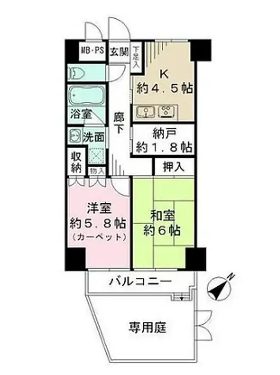 藤和シティホームズ新宿余丁町 1階階 間取り