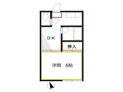 ファミーユミタケ(1DK/1階)の間取り写真