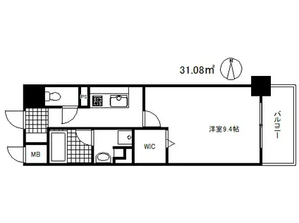 シュロスフォンコウナン(1K/4階)の間取り写真