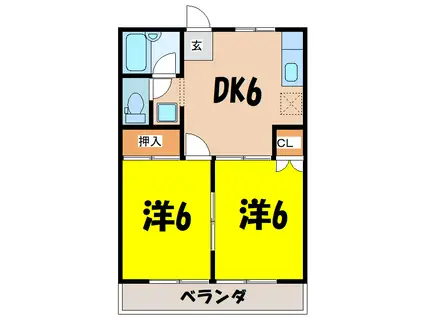 ルミネ・K(2DK/2階)の間取り写真