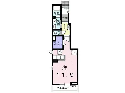 カメリア・フォーリスト(1K/1階)の間取り写真