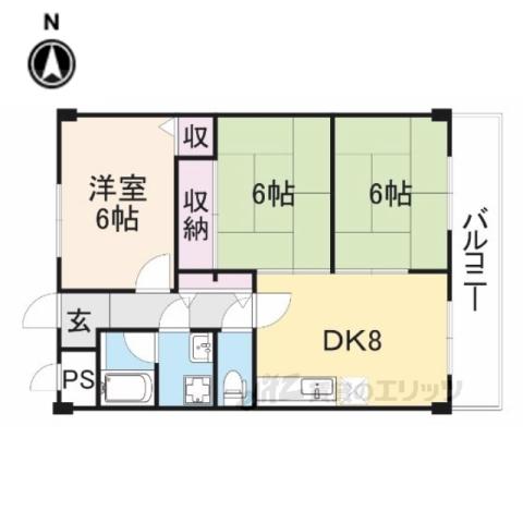 ネストクレール(3DK/2階)の間取り写真