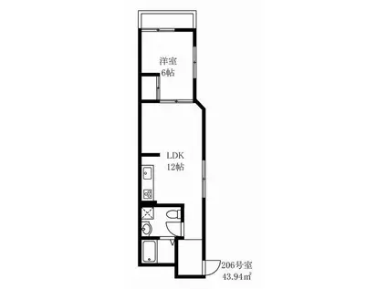 コルティーレ世田谷(1LDK/1階)の間取り写真