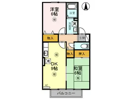 コモド エール(2DK/2階)の間取り写真