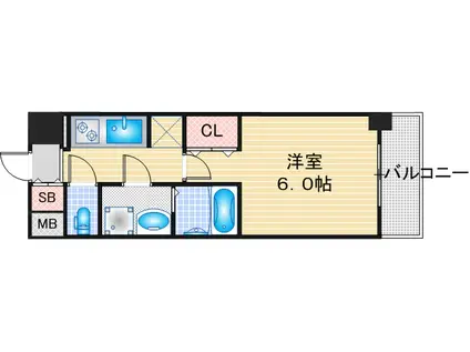 S-RESIDENCE野並駅前BROAD(1K/12階)の間取り写真